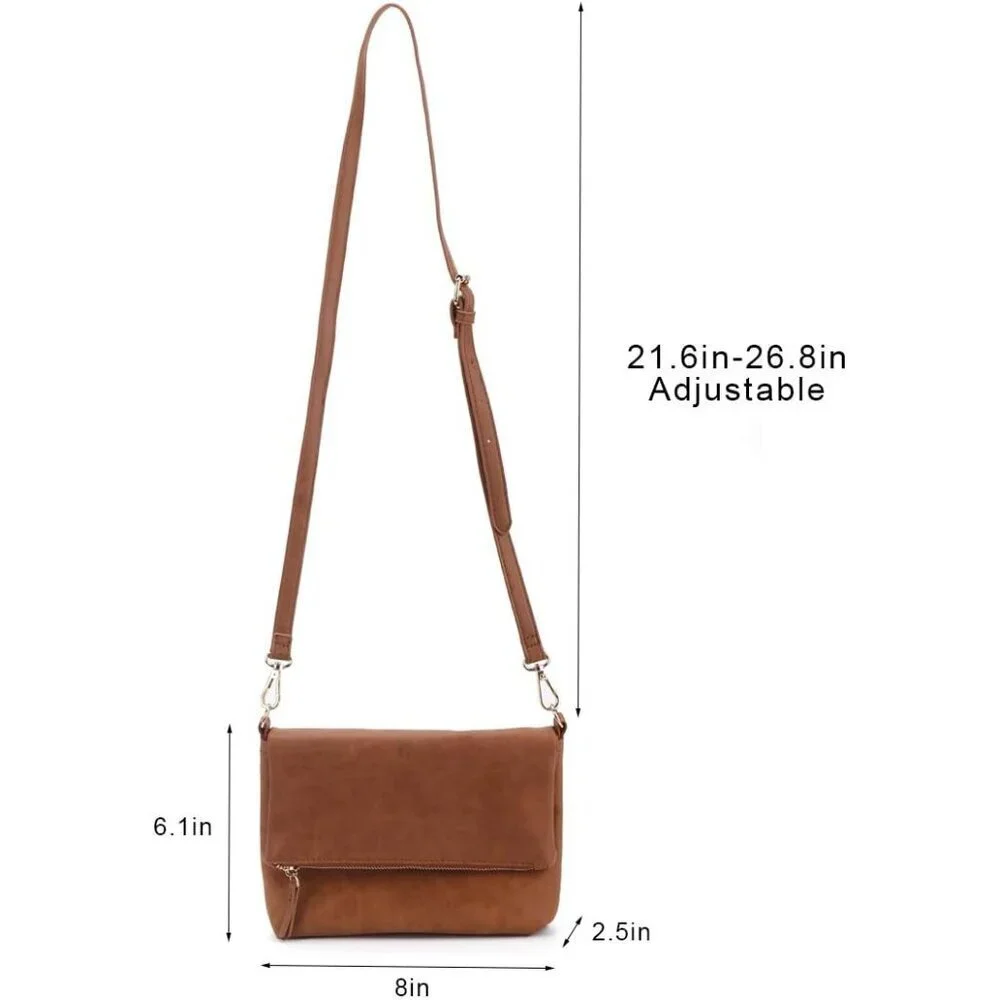 Crossbody Bag Women PU Leather Small Purse Stylish Detachable Strap